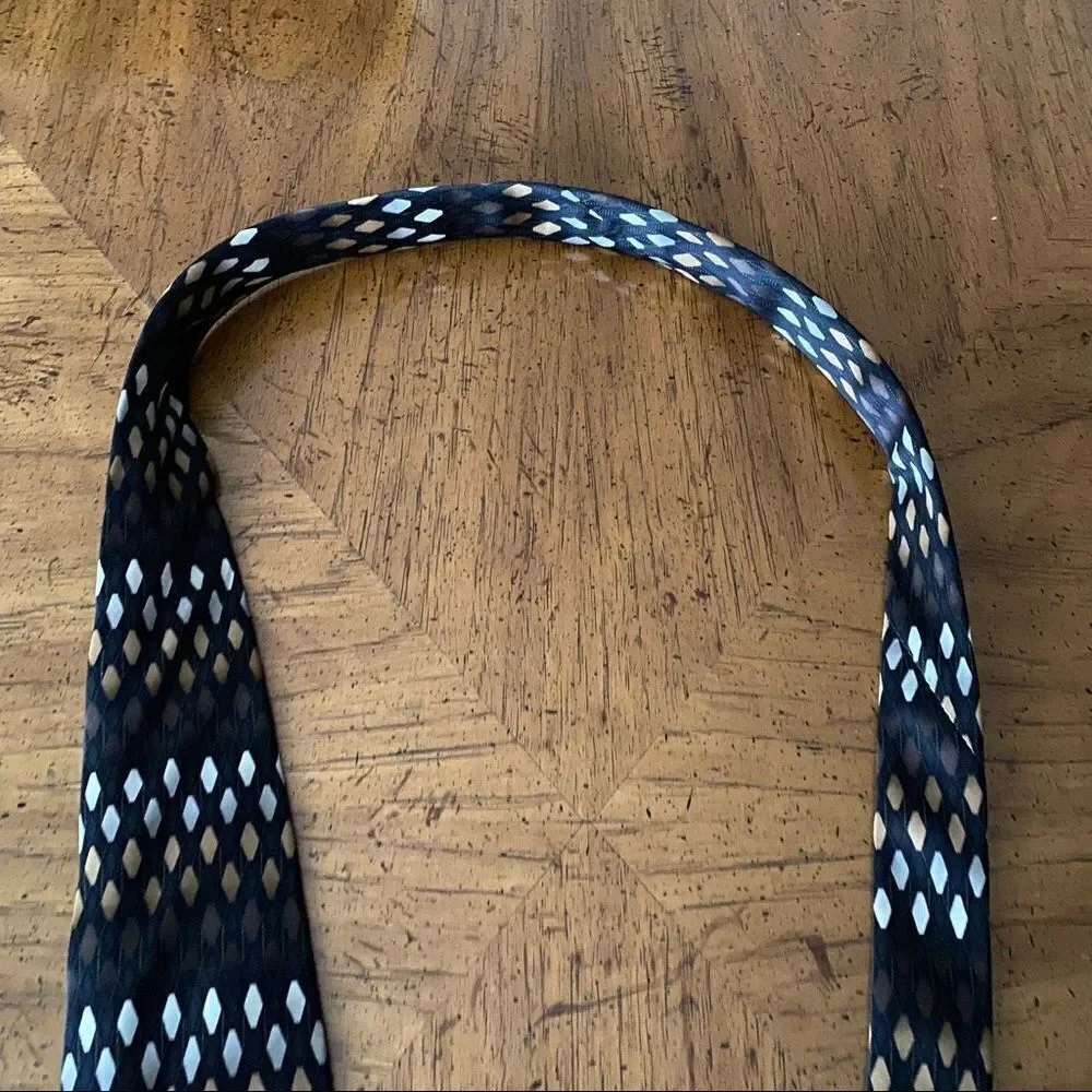 Bergamo New York Tie Handmade Diamond Pattern Business Casual Formal Classic - Picture 3 of 11